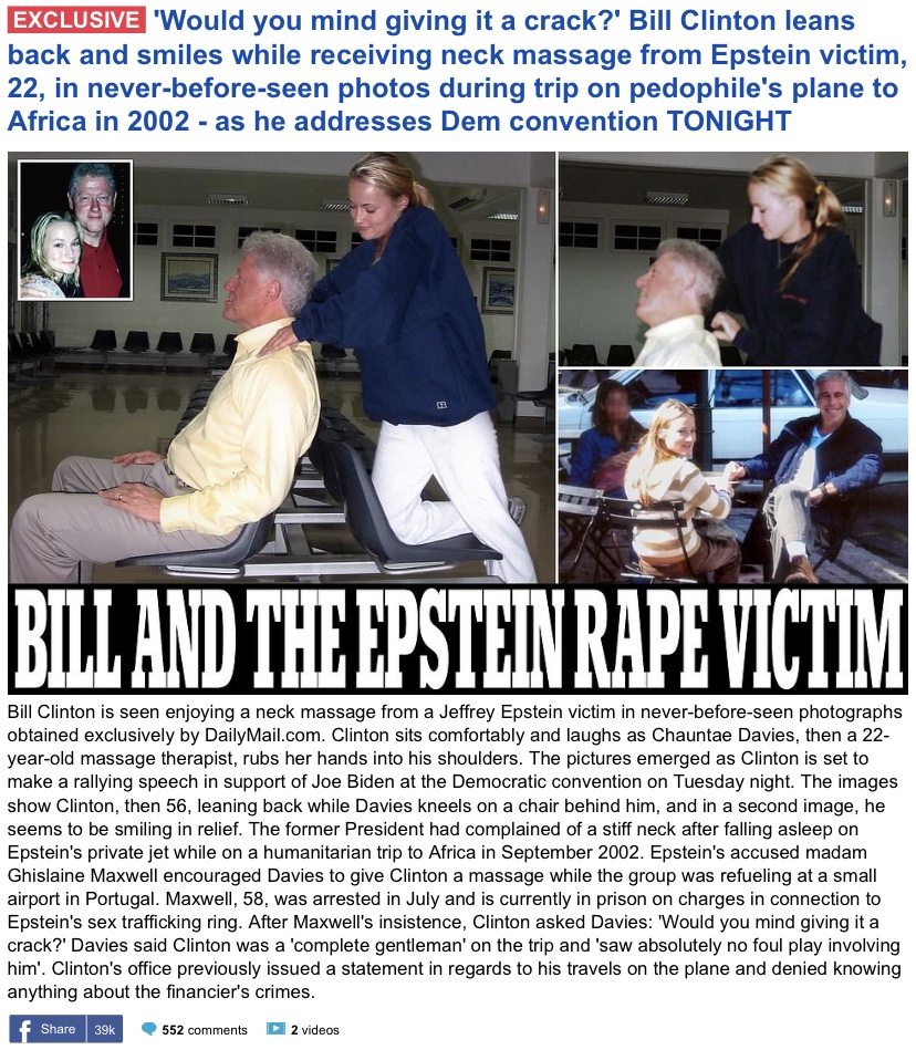 Epstein Victim Gives Bill Clinton Massage